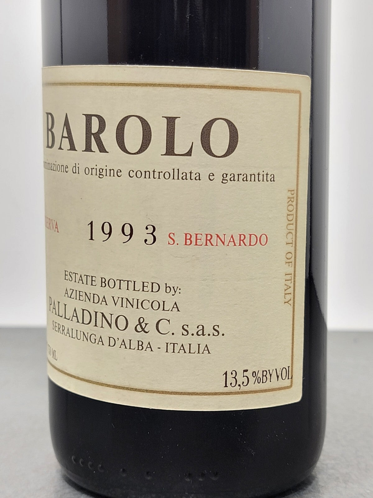 Barolo Palladino 1993 Riserva San Bernardo-Serralunga D'alba bott.75 cl 13.5%