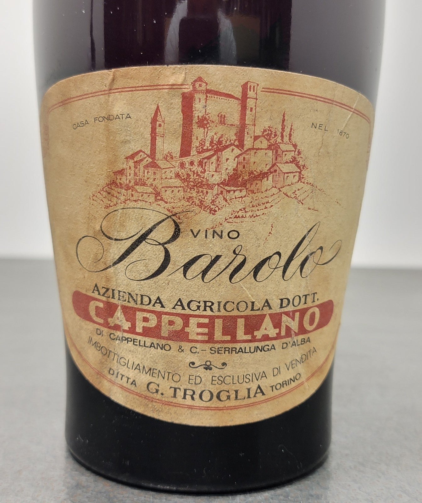 Barolo Cappellano 1962 Troglia Serralunga d'Alba bott.72 cl 13%