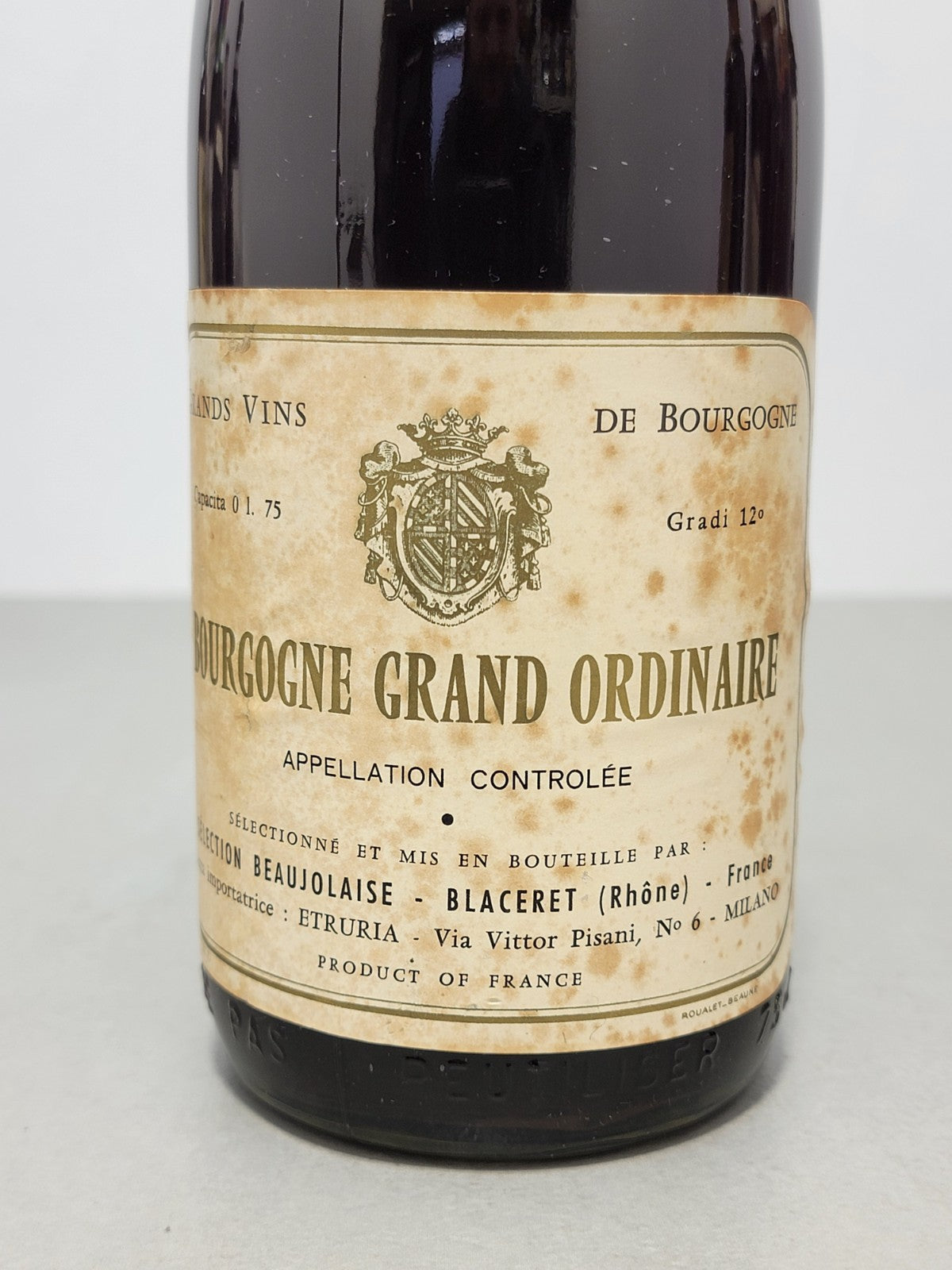 Bourgogne Grand Ordinaire 1966 Beaujolause Blaceret bott. 72 cl 12%