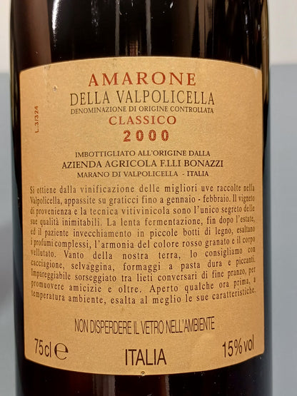 Amarone 2000 IL Cantiere D'italia Valpollicella Classico Fratelli Bonazzi 75 cl