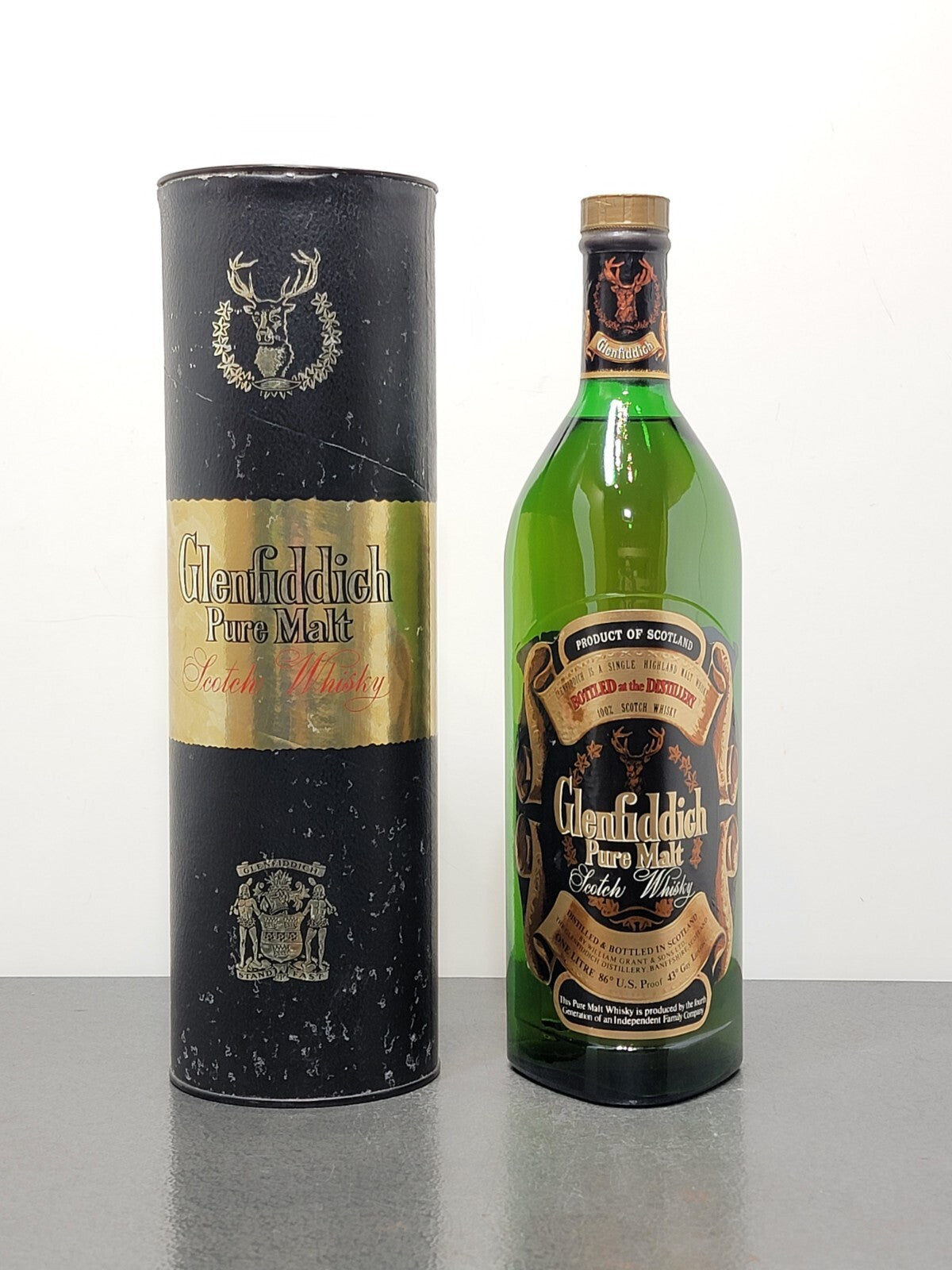 Glenfiddich Pure Malt Scotch Whisky 1970s William Grant B. 1 Litro 43% 86 Proof