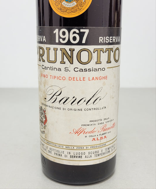 Barolo Prunotto Riserva 1967 Cantina S. Cassiano bott.72 cl 13,5%