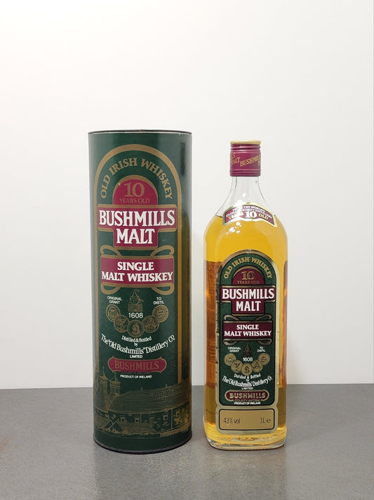 Whisky Bushmills 10 years 1990s Irish Old Whisky Single Malt bott. 1 Litro 43%