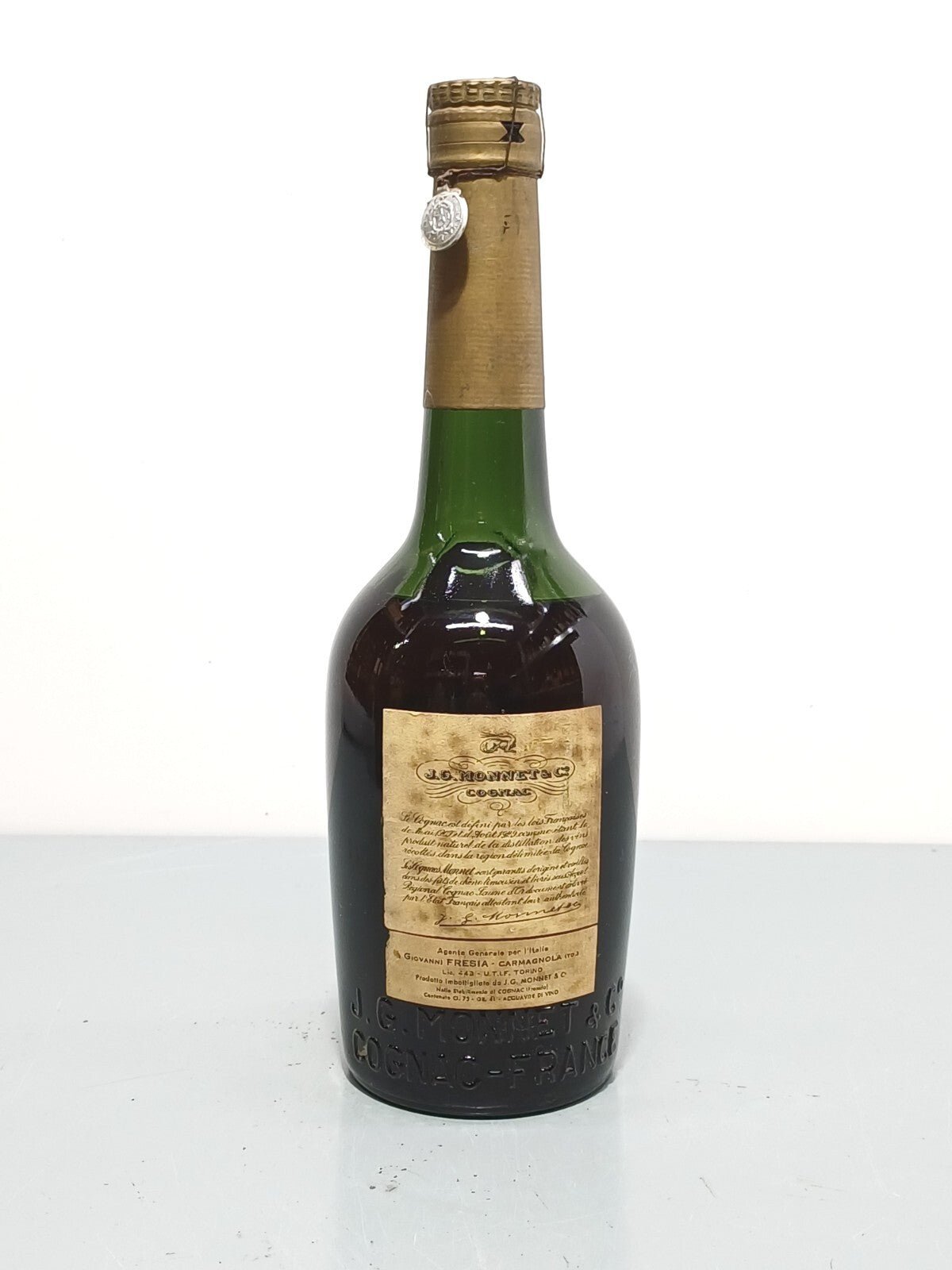 Cognac J.G Monnet V.S.O.P 25 years Fine Champagne bott. 73 cl anni 50