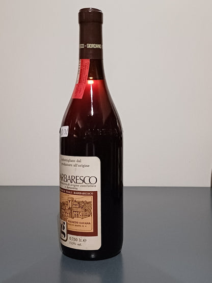 Barbaresco Giovanni Giordano 1981 Vigneto Cavana bott. 75 cl 13.5%