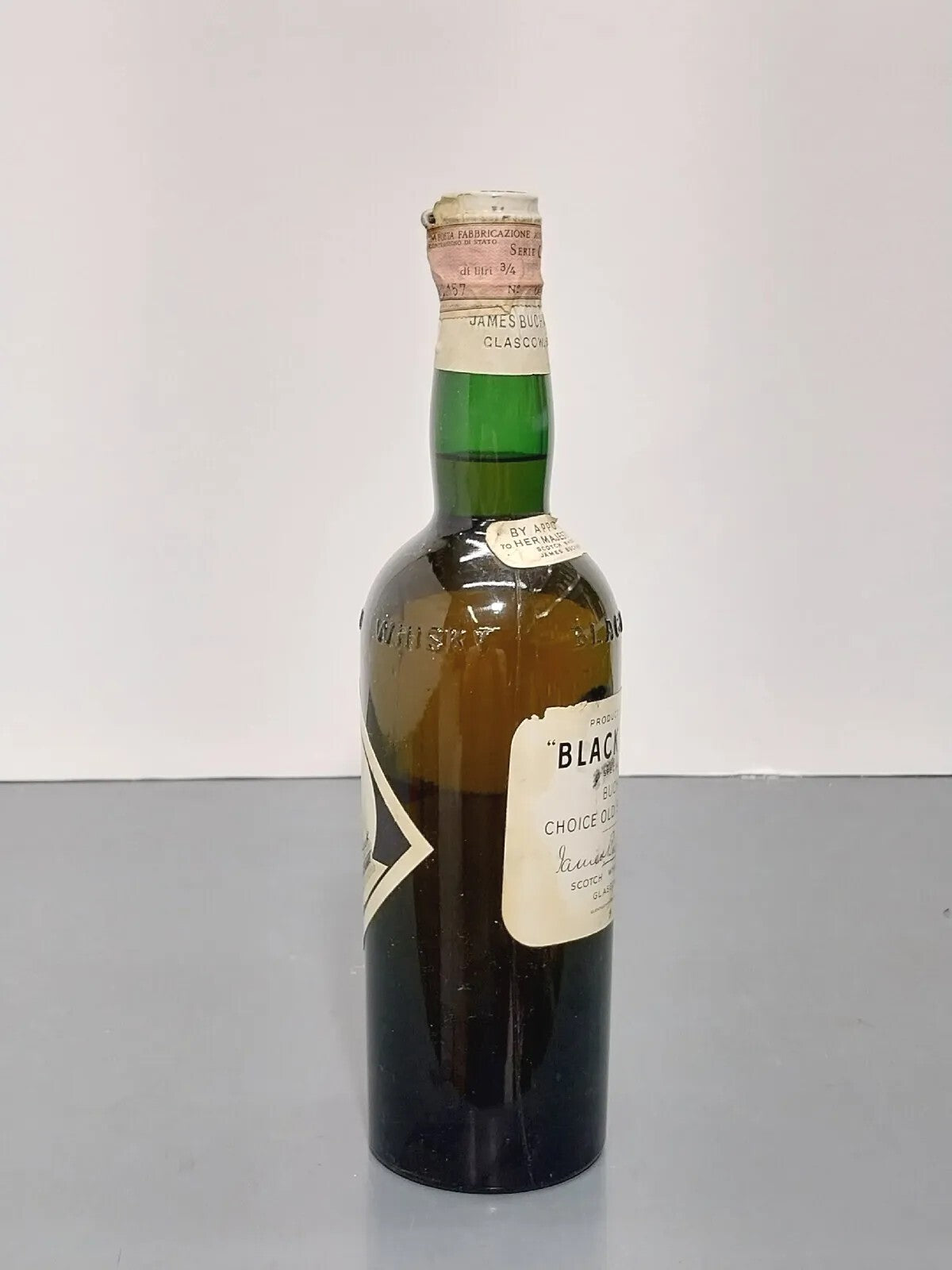 Whisky Black & White 1950s Spring Cap James Buchanan bott.75 cl