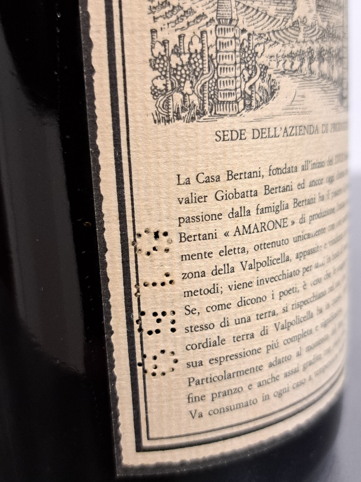Amarone Bertani 1959 Recioto della Valpolicella Classico bott. 72 cl 15 %