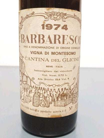 Barbaresco Cantina Del Glicine 1974 Vigna Montesomo bott..72 cl 13.4%