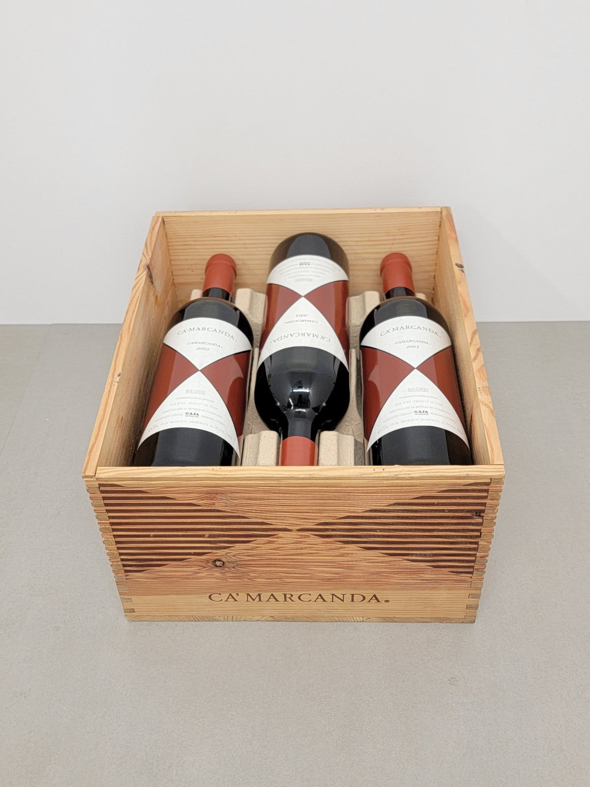 Gaja Ca' Marcanda 2003 Angelo Gaja 6 Bottle Cassa in Legno bott.75 cl 14%