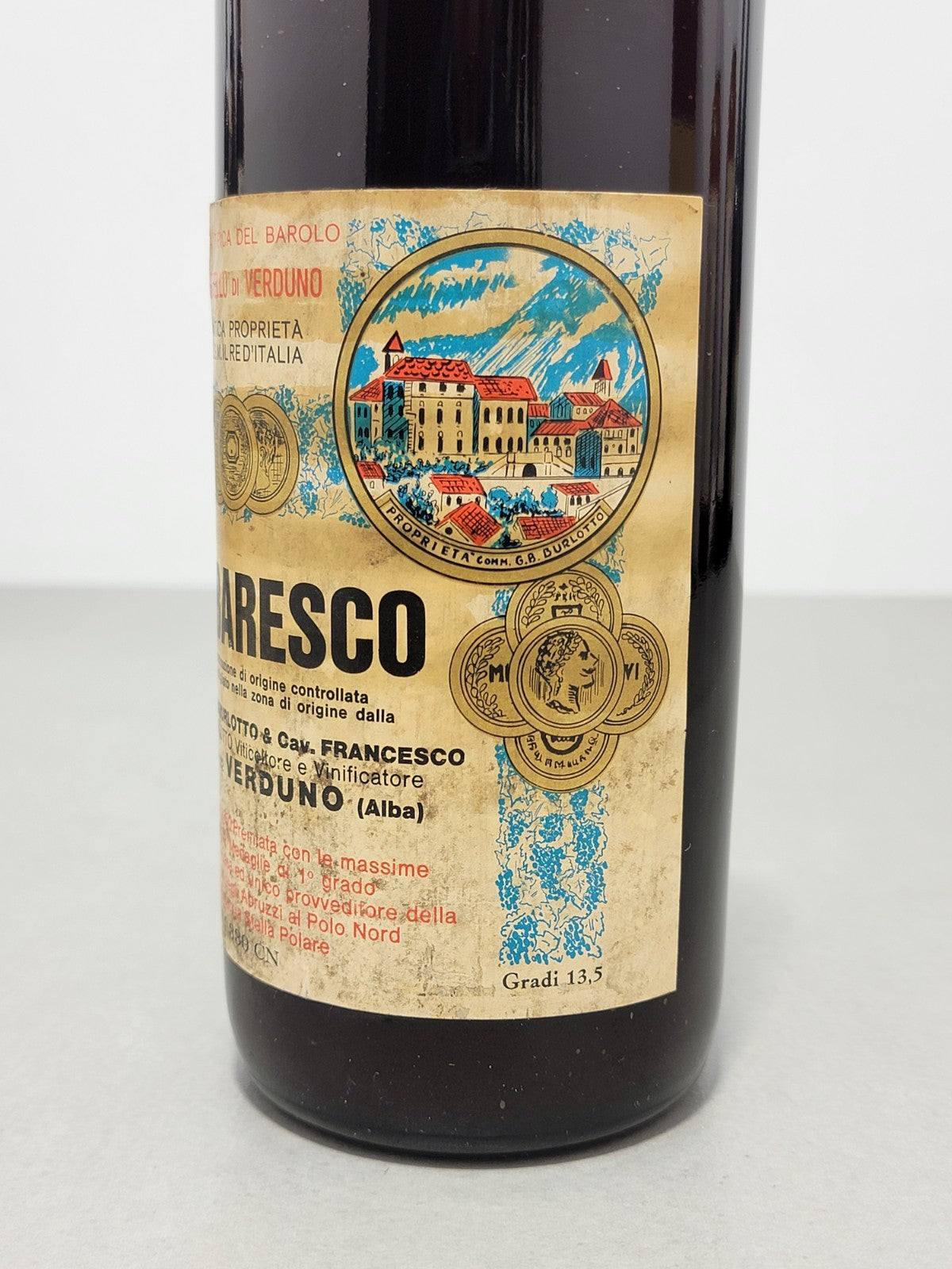 Barbaresco Castello Di Verduno 1967  G.B .Burlotto bott.. 72 cl 13.5%