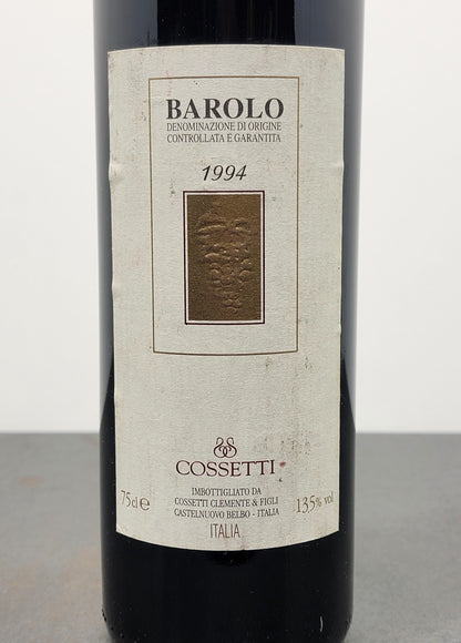 Barolo Cossetti Clemente & Figli 1994 bott.75 cl 13.5%