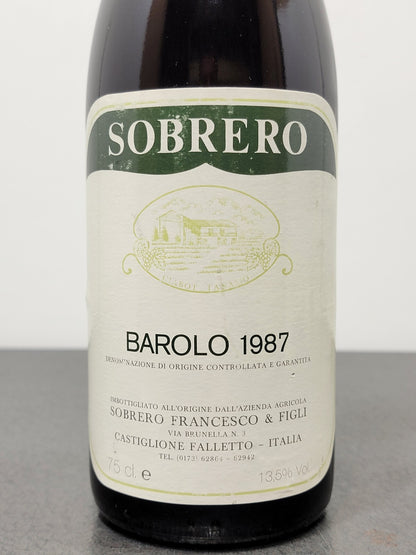 Barolo Sobrero 1987 Francesco & Figli Castiglione Falletto bott. 75 cl 13.5%