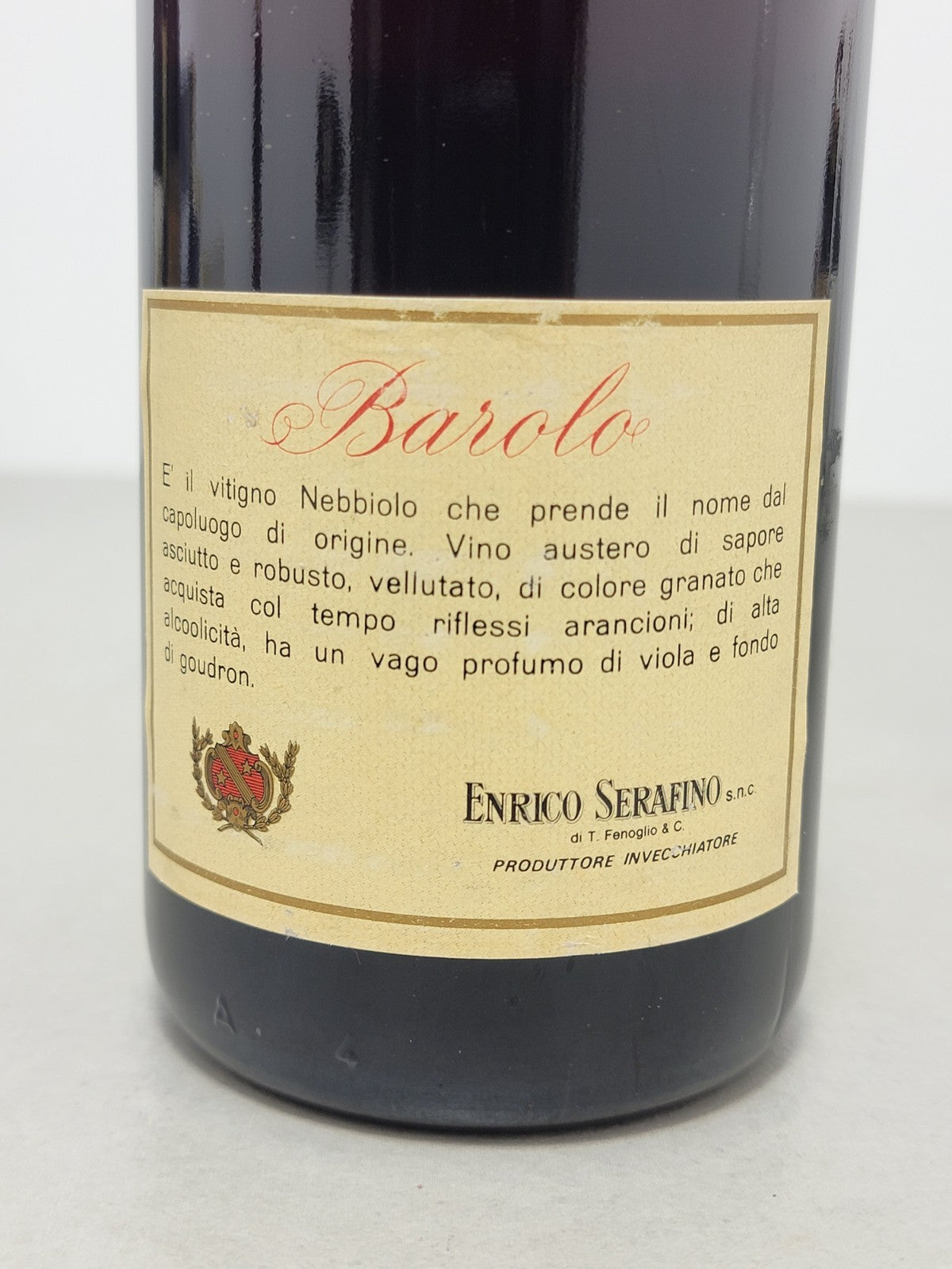 Barolo Enrico Serafino 1979 Canale D'alba bott.75 cl 13%