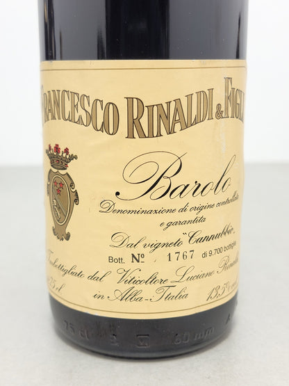 Barolo Francesco Rinaldi 1991 Vigneto Cannubbio bott.75 cl 13.5%