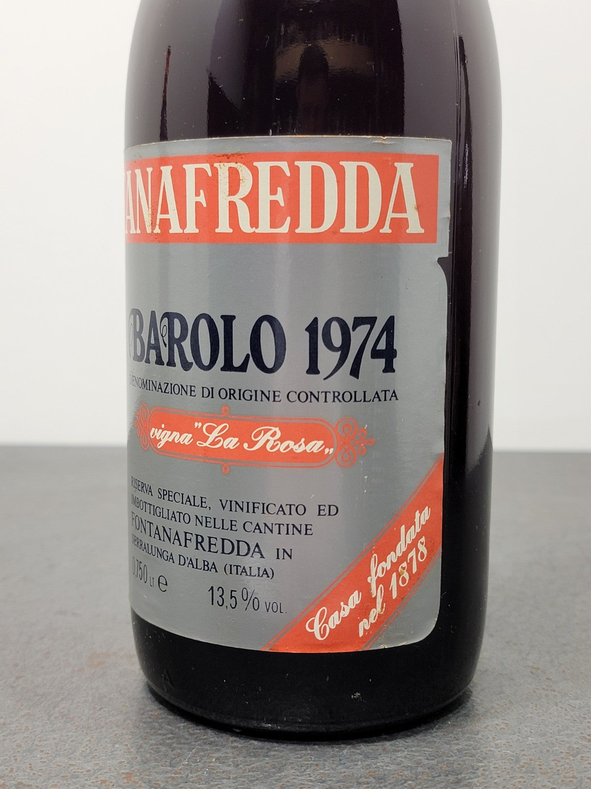 Barolo Fontanafredda 1974 Riserva Speciale Vigna La Rosa bott.75 cl 13.5%