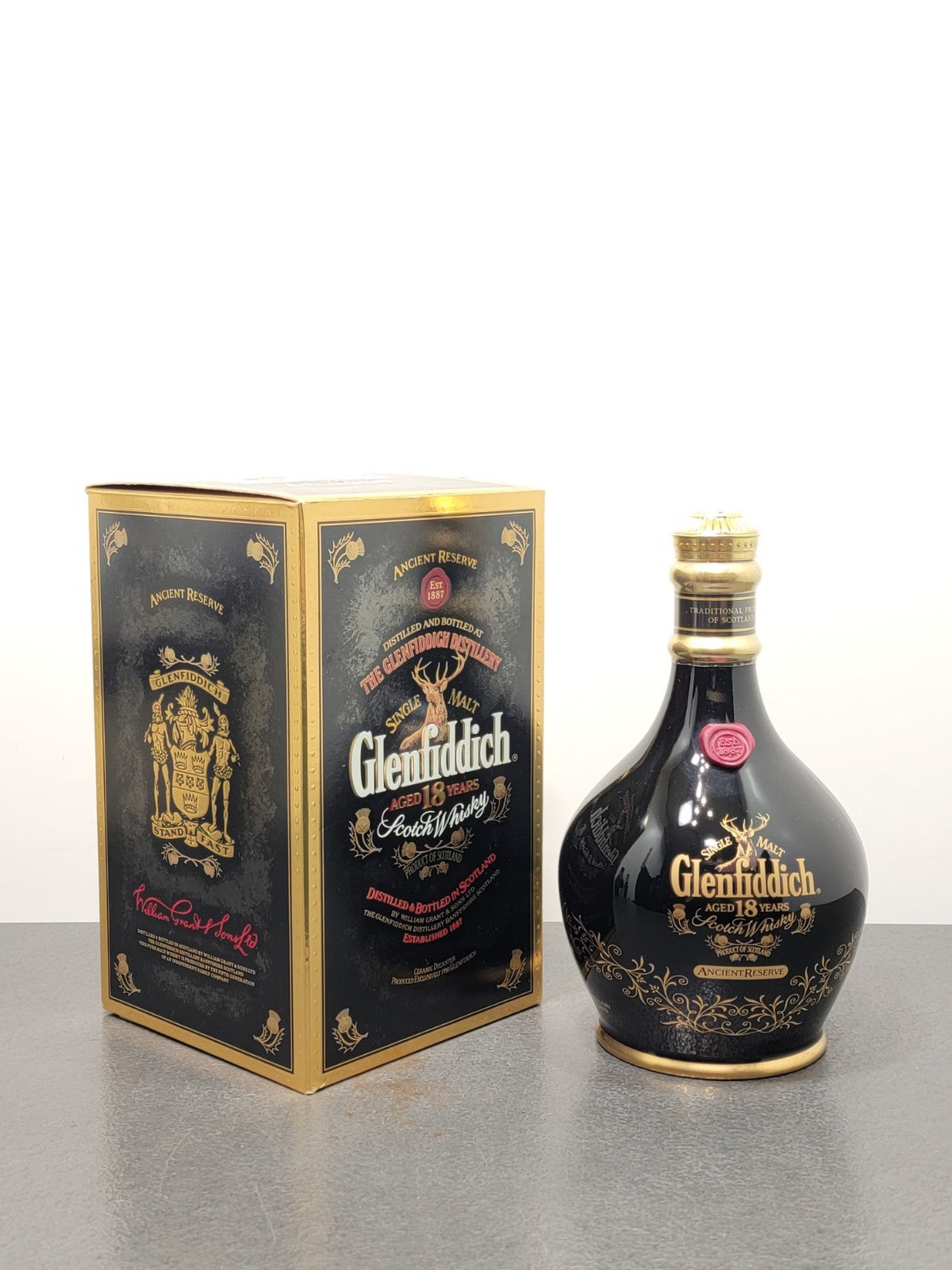 Whisky Glenfiddich 18 years Ancient Reserve Black 1980s Single Malt b.70 cl 40%