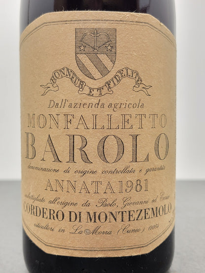 Barolo Cordero Di Montezemolo 1981 Monfalletto bott.75 cl 14%