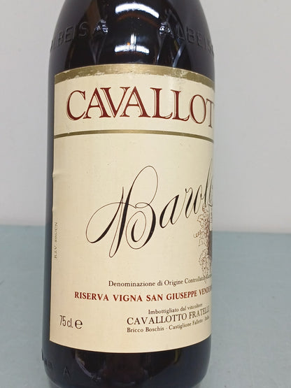 Barolo Cavallotto 1982 Riserva Vigna San Giuseppe bott. 75 cl 14%