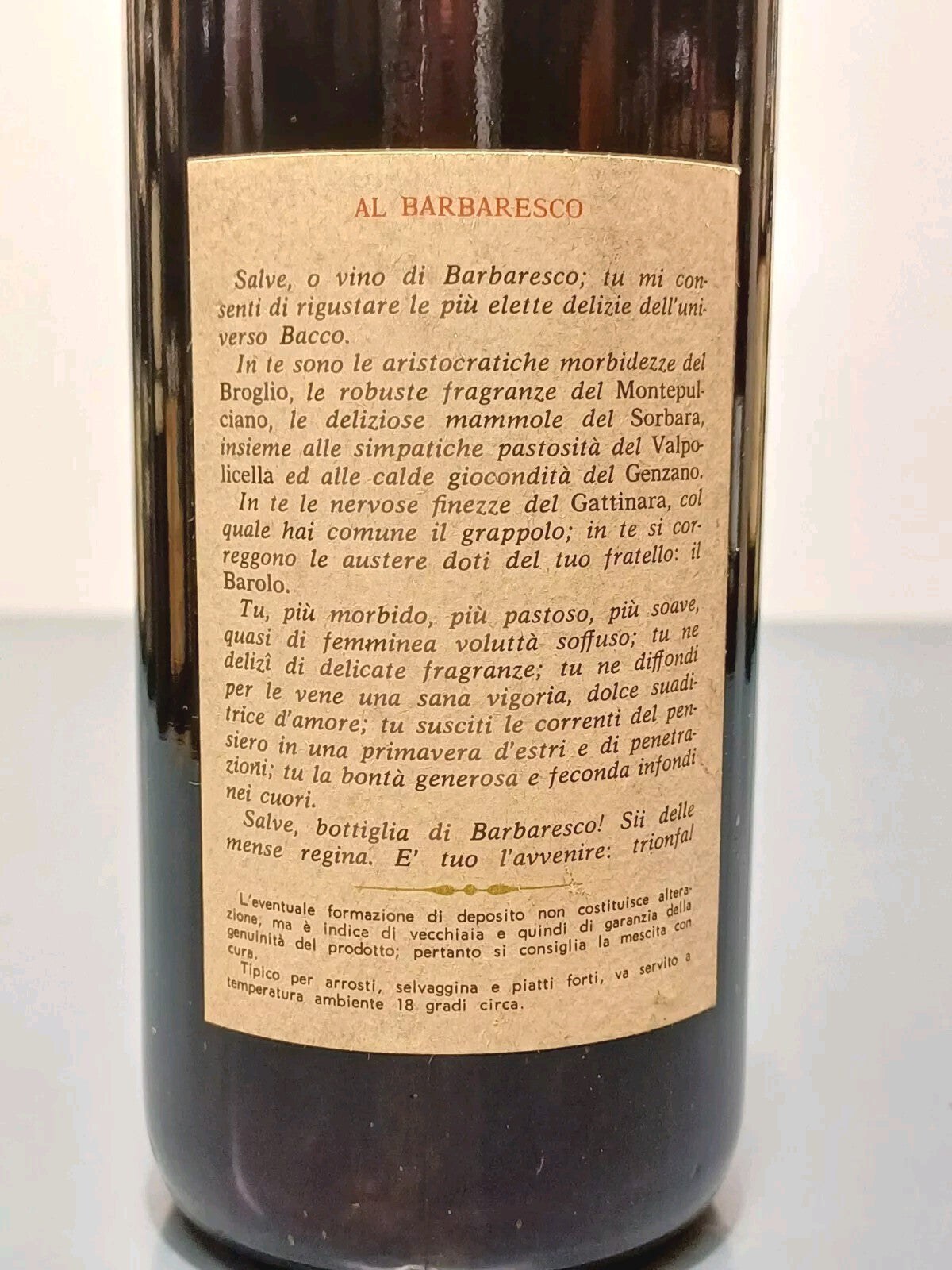 Barbaresco Fratelli Minuto 1962 Riserva Speciale bott. 72 cl 13.5%