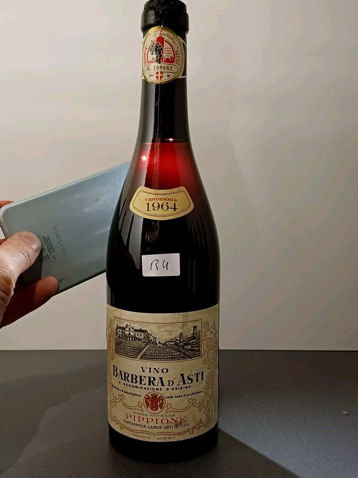 Barbera D'asti 1964 Pippione Castiglione Lanze Asti bott. 72 cl