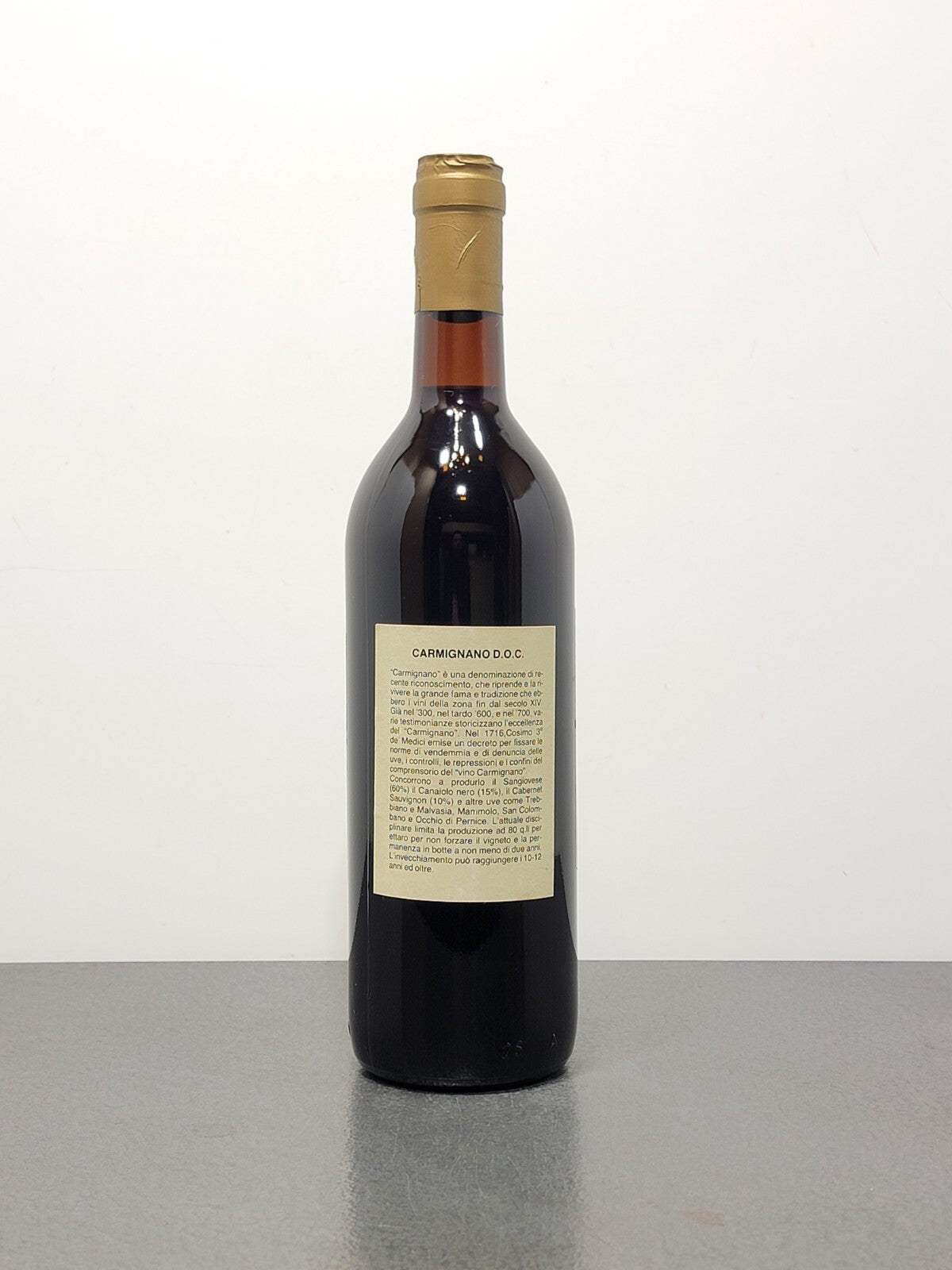 Carmignano Conte Ottavio Piccolomini 1980 Riserva bott.75 cl 12.5%