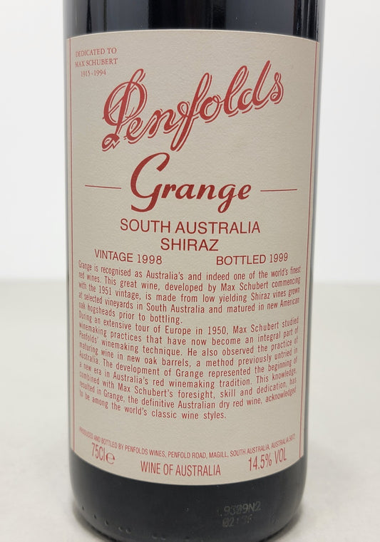 Penfolds Grange 1998 South Australia Bin ,95 Max Schubert bott..75 cl 14,5%