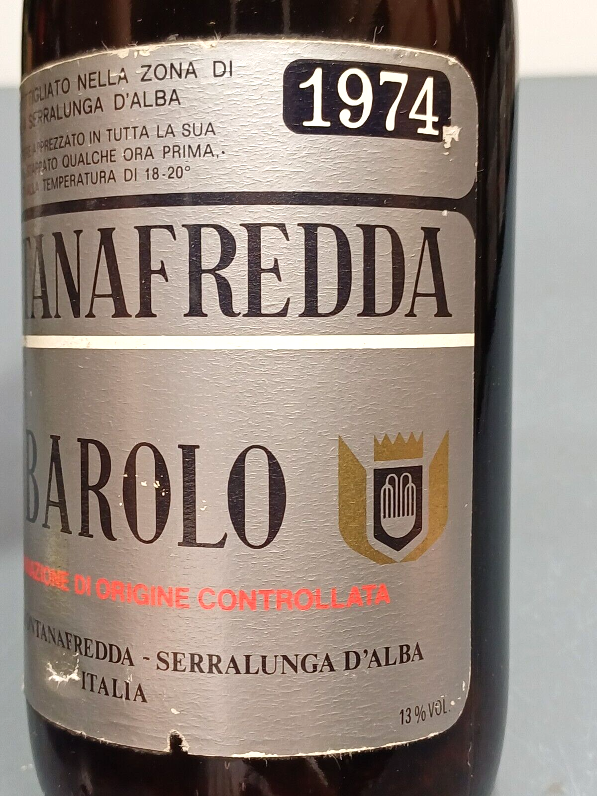 Barolo 1974 Fontanafredda Serralunga D'Alba bott. 75 cl