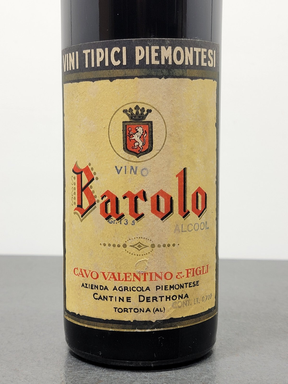 Barolo Cavo Valentino 1958 Cantine Derthona bott.70 cl 13.5%