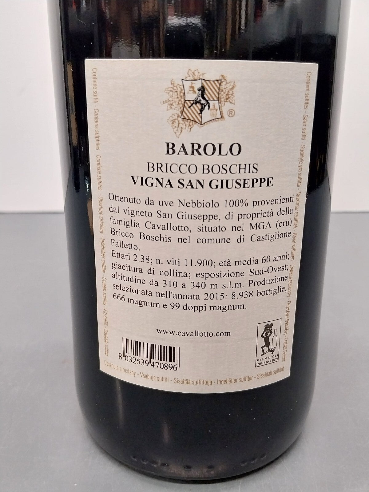 Barolo Cavallotto 2015 Magnum Riserva Bricco boschis Vigna San Giuseppe 1,5 Lt