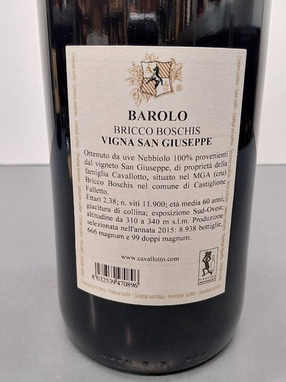 Barolo Cavallotto 2015 Magnum Riserva Bricco boschis Vigna San Giuseppe 1,5 Lt