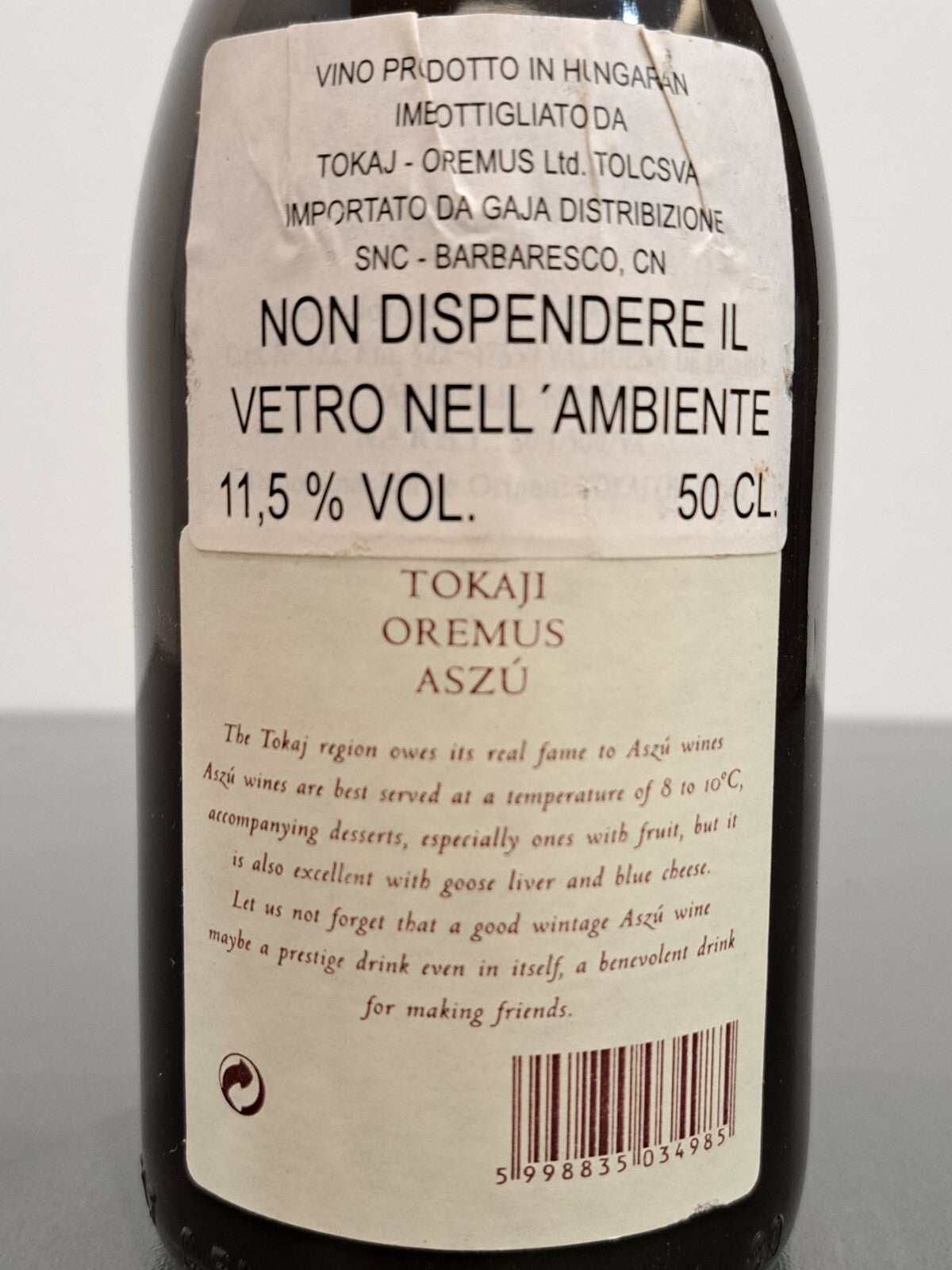 Tokaji Oremus Aszu 1998, 4 Puttonyos, Cl 50