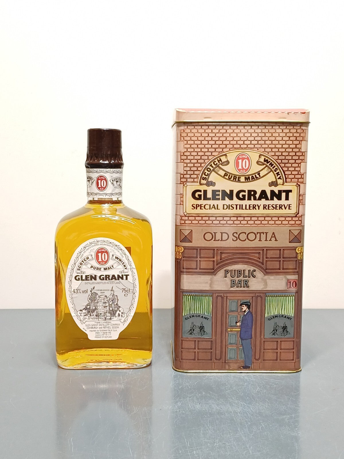 Glen Grant 10 years Pure Malt Scotch Whisky anni 80 bott.75 cl 43%