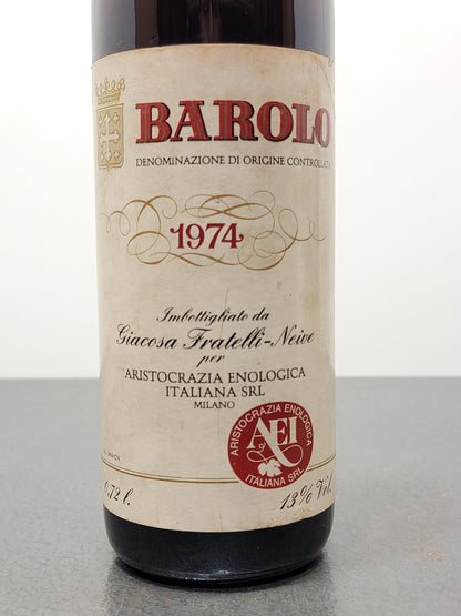 Barolo Fratelli Giacosa 1974 Neive bott. 72 cl 13%