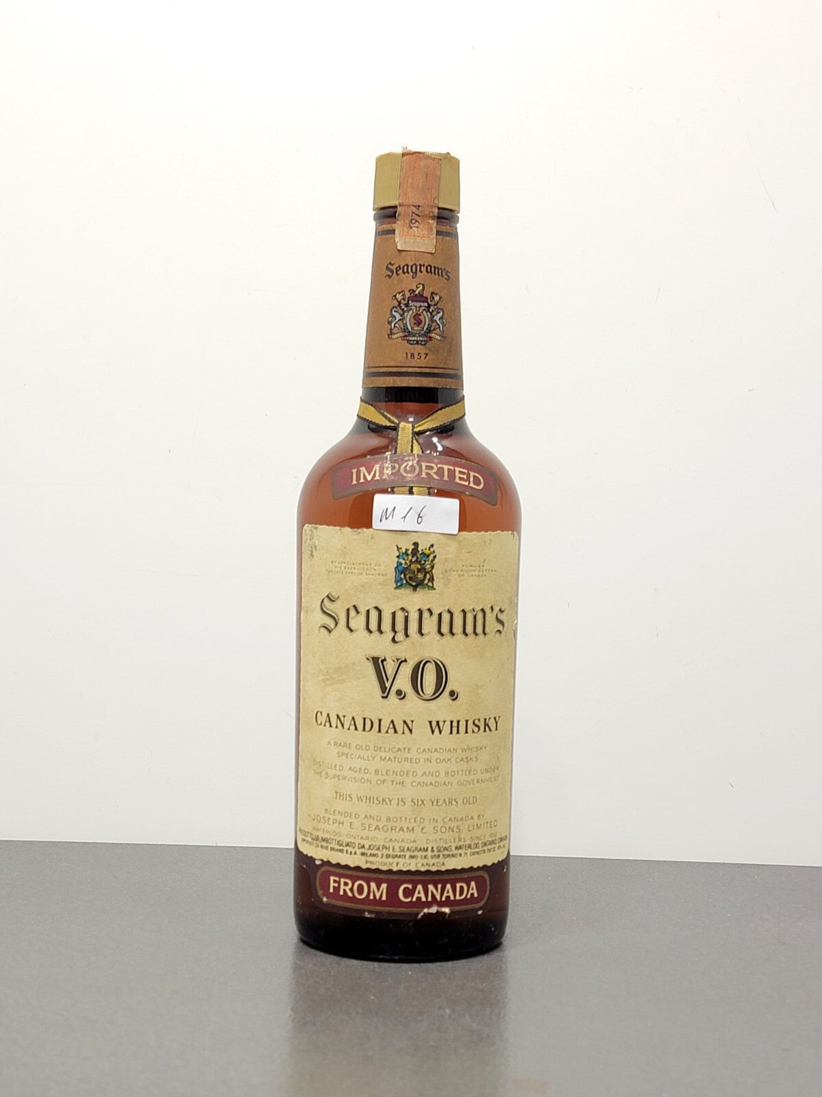 Whisky Canadian Seagram's V.O. 1974 6 Years Old bott.75 cl 40%