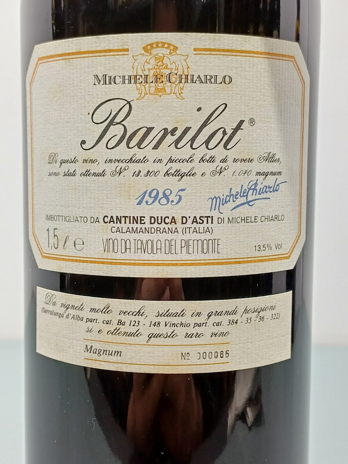 Barilot Michele Chiarlo 1985 Magnum Cantine Duca D'Asti bott. 1.5 litri 13.5%