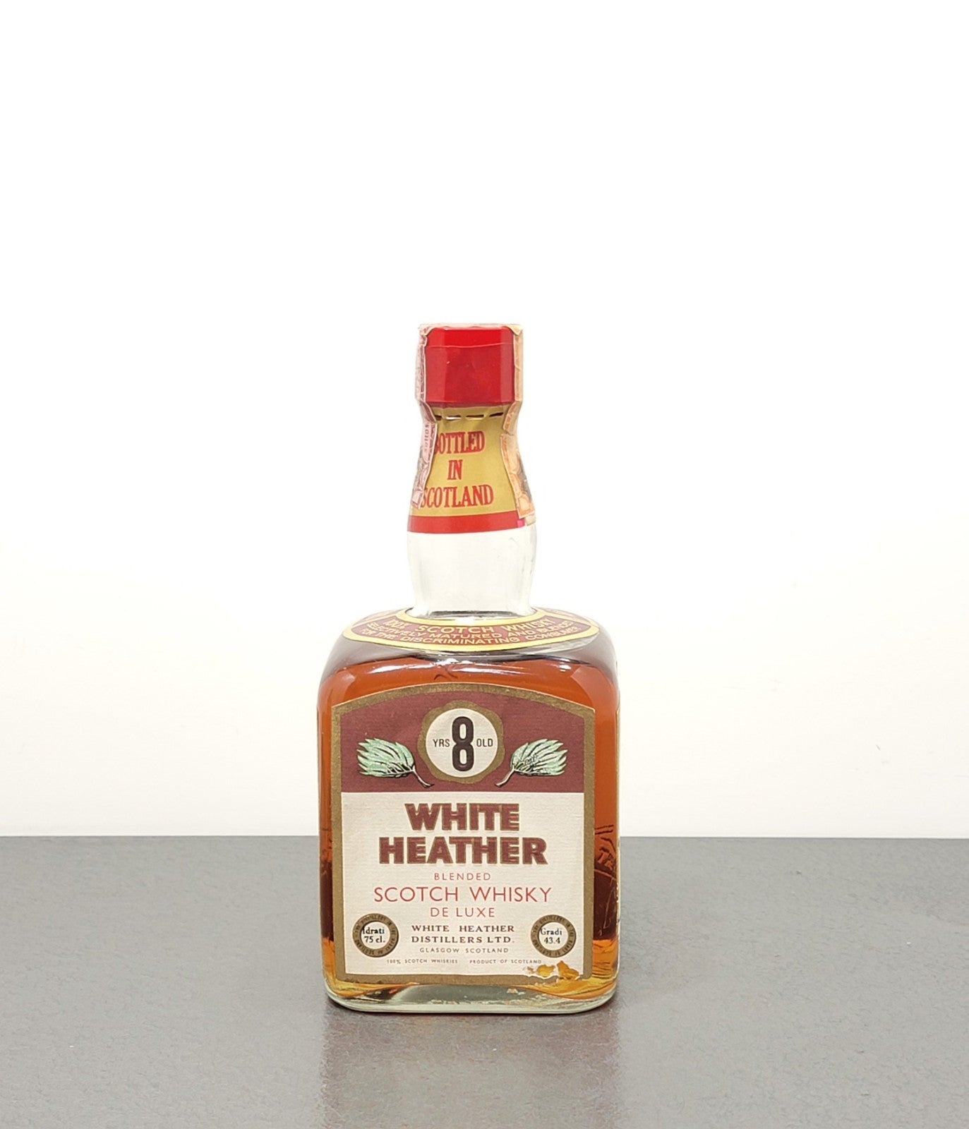 Whisky White Heather 8 years 1960s Blended Scotch Whisky De Luxe 75 cl 43.4%