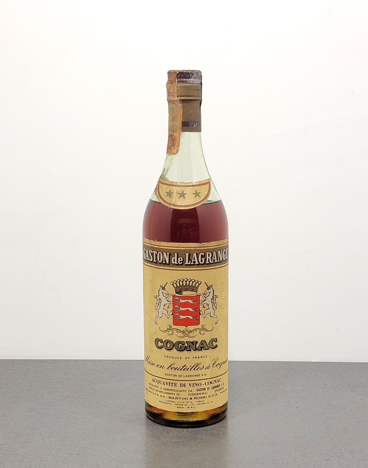 Cognac Gaston de Lagrange 3stars 1960s bott.75 cl 40%