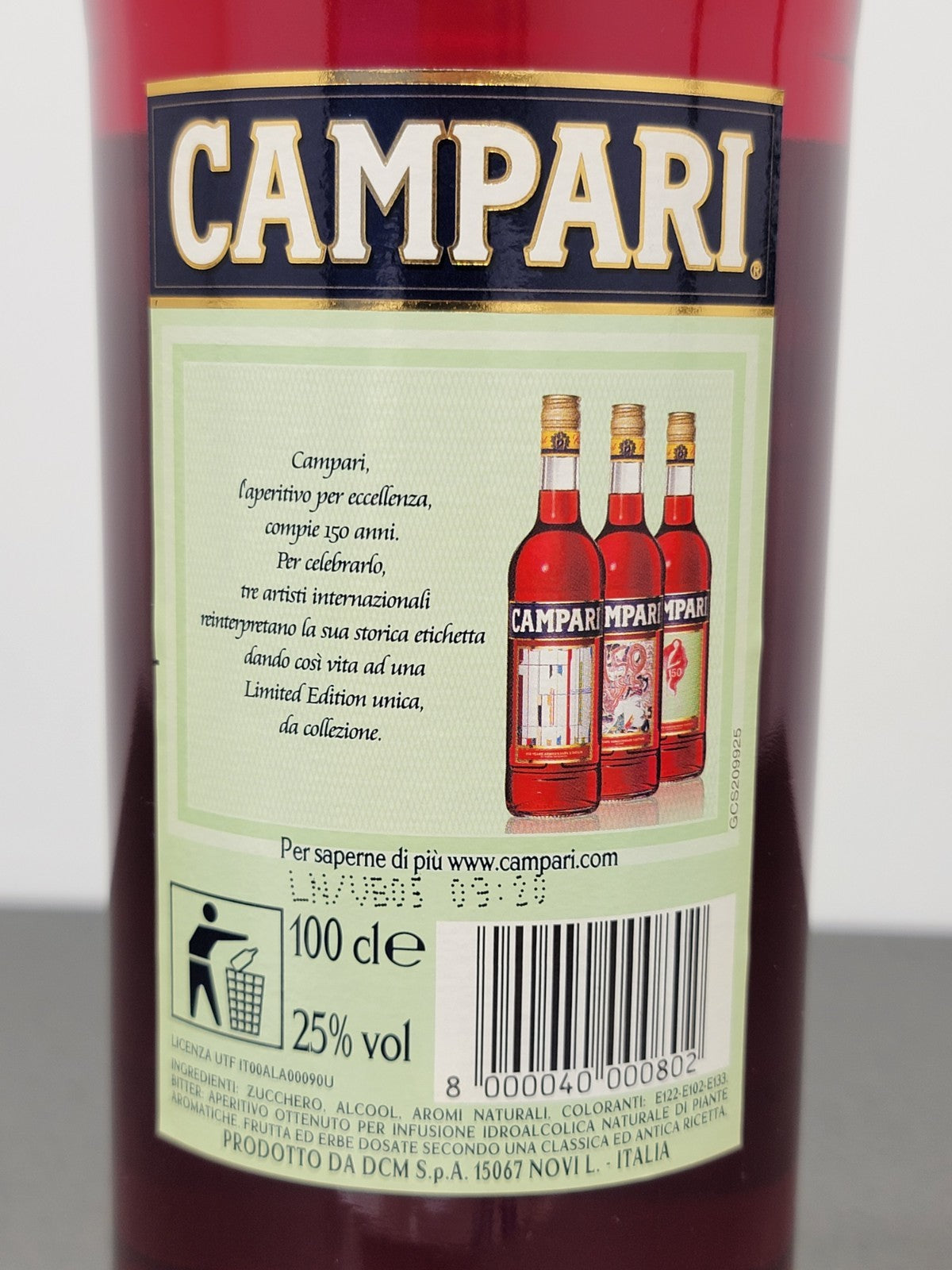 Campari Bitter Limited Edition Vanessa Beecroft 150 Anniversary 2010, 25% 1 litro