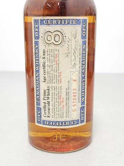 Whisky Canadian Schenley 8 years 1966 O.F.C Imbottigliato 1974 bott. 75 cl 43 4%