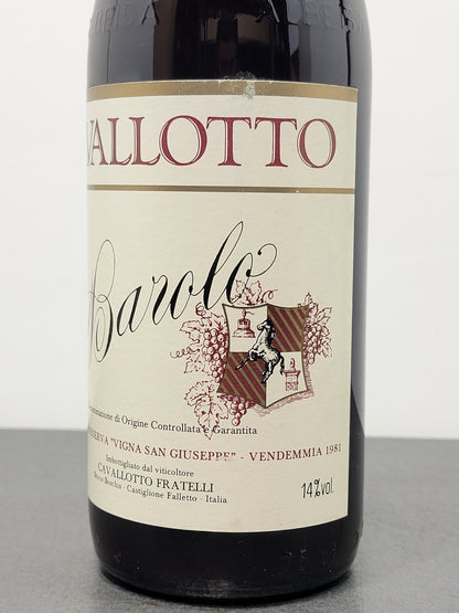 Barolo Cavallotto 1981 Bricco Boschis Riserva Vigna San Giuseppe bott.75 cl 14%