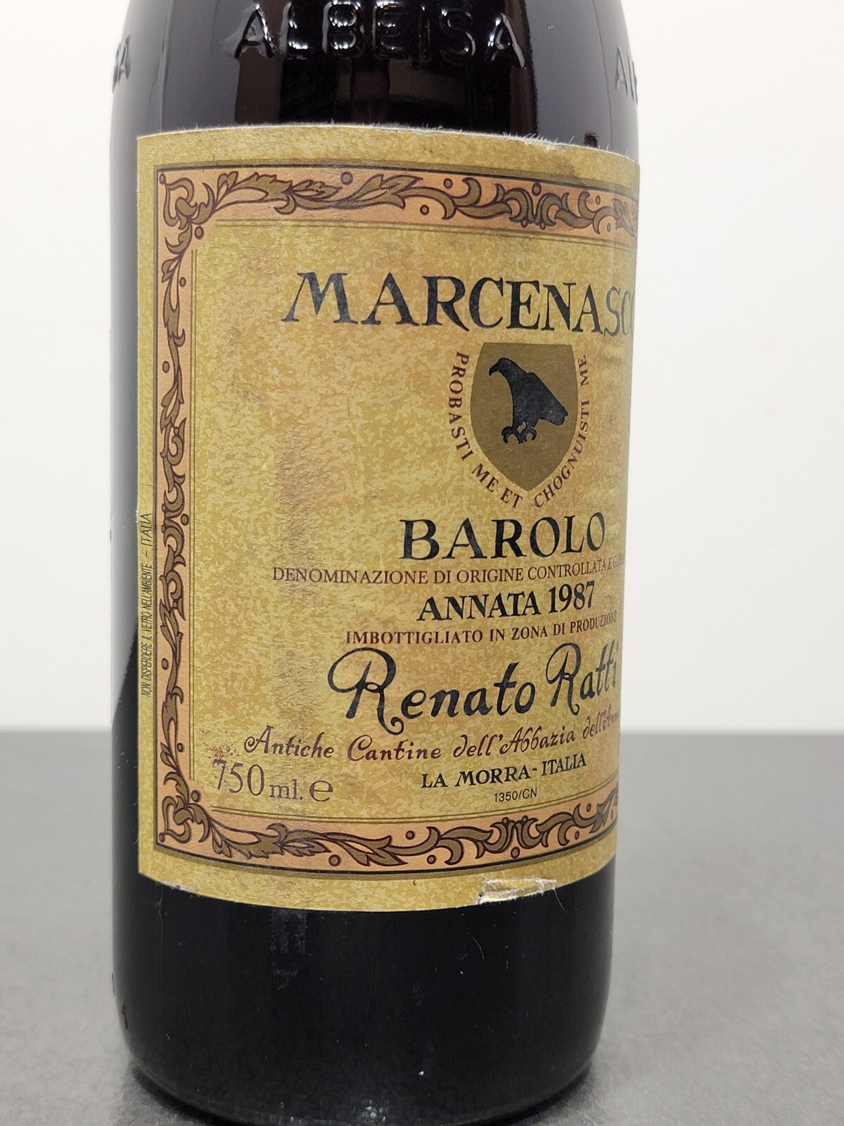 Barolo Renato Ratti 1987 Rocche Marcenasco Abbazia dell'Annunziata bott. 75 cl