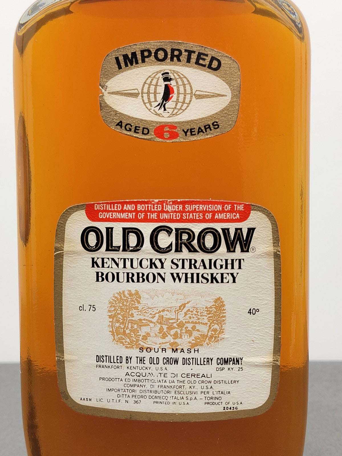 Whisky Old Crow 6 Years Kentucky Straight Bourbon 1970s bott. 75 cl 40%