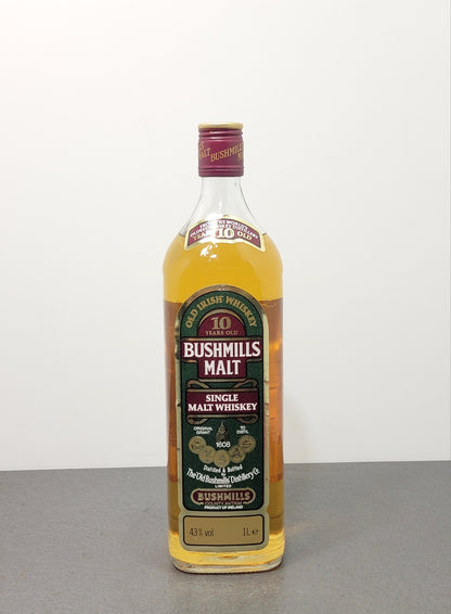 Whisky Bushmills 10 years 1990s Irish Old Whisky Single Malt bott. 1 Litro 43%