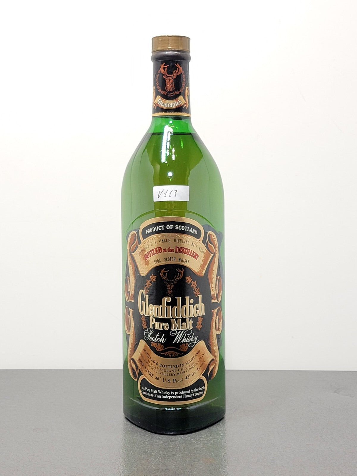 Glenfiddich Pure Malt Scotch Whisky 1970s William Grant B. 1 Litro 43% 86 Proof