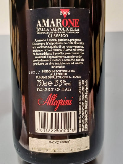 Amarone 2006 Allegrini Amarone della Valpolicella Classico bott..75 cl
