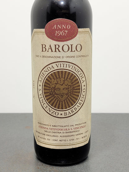 Barolo S. Vincenzo Riserva Speciale 1967 bott.72 cl 13.5%