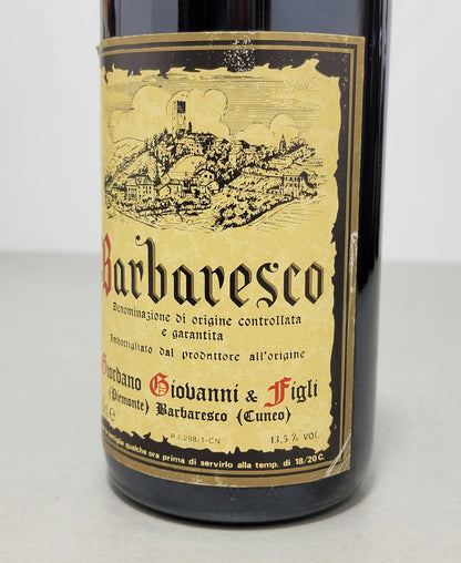 Barolo Giovanni Giordano 1980 Cuneo bott. 75 cl 13,5%
