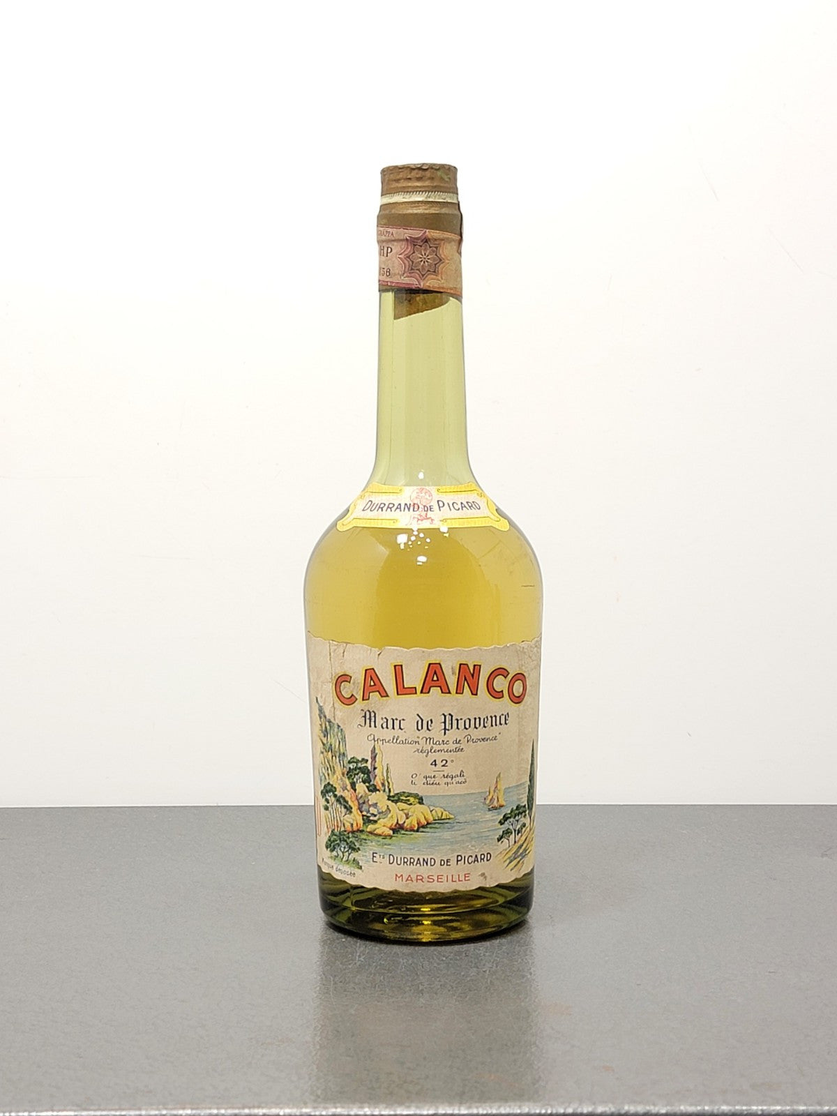 Grappa Calanco Mark De Provence 1960s Durrand de Picard bott. 73 cl 43%