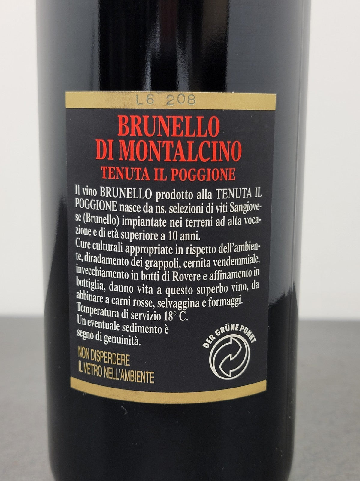 Brunello Di Montalcino IL Poggione 1991 bott.75 cl 13.5%