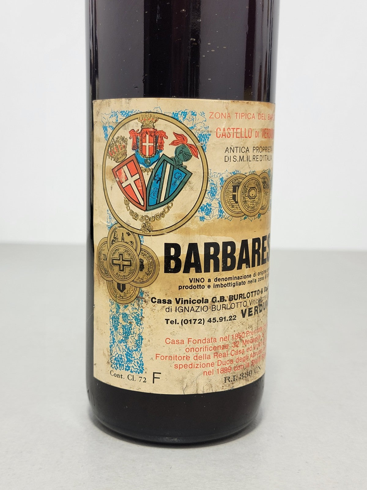 Barbaresco Castello Di Verduno 1967  G.B .Burlotto bott.. 72 cl 13.5%